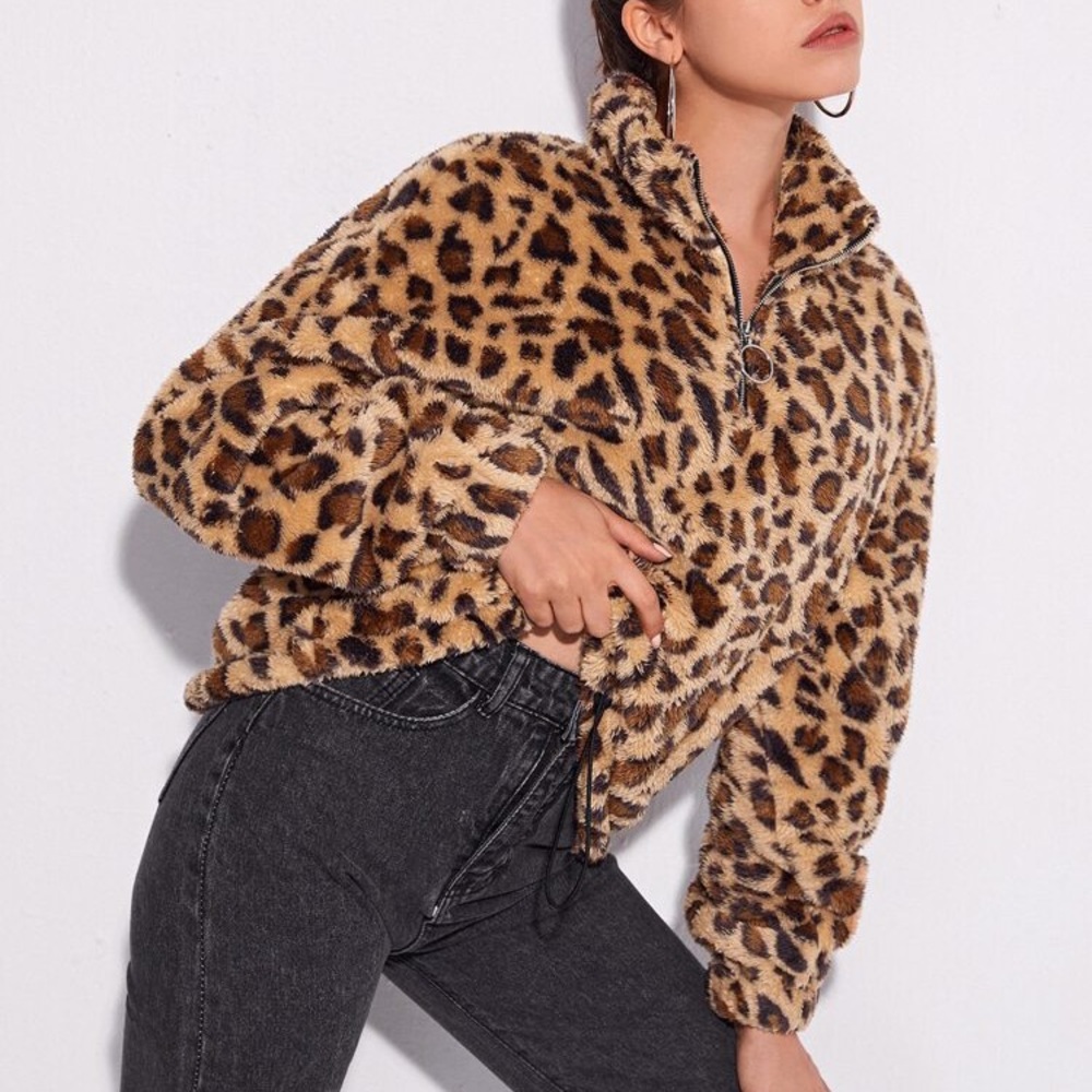 Adorable Leopard teddy jacket NWT - Picture 5 of 9